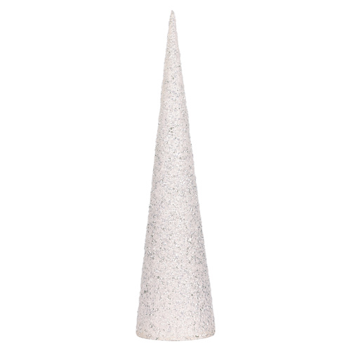 White Paper Glitter Cone Tree