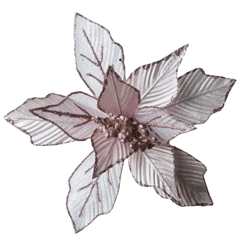 Musk Glitter Poinsettia w/ Clip