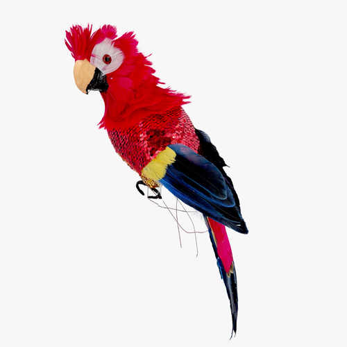 Red Glitter Sequined Parrot