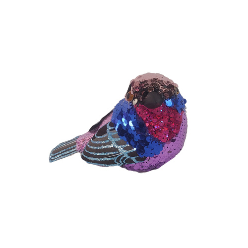Sparrow w/ Blue Purple Sequins