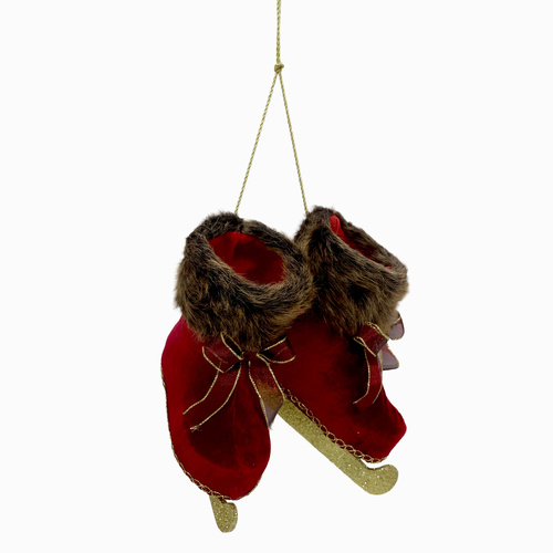Ice Skates Burgundy w/ Brown