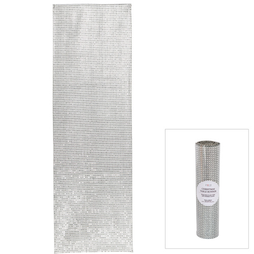 Silver Diamonte Table Runner