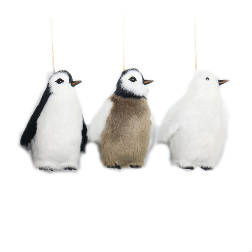 Faux Fur Penguin Ornament