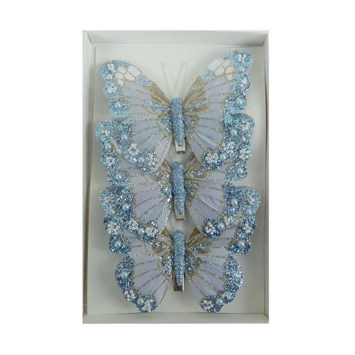 Feather Buttefly Teal / Champagne Set