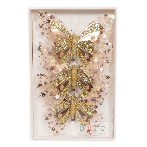 Feather Butterfly Champagne Set