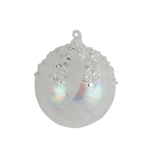 Silver Iced Cap Bauble