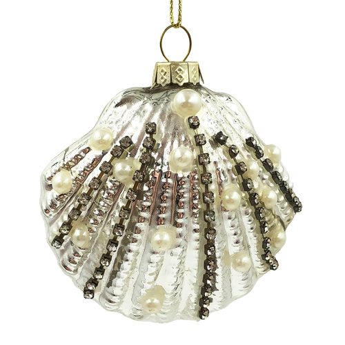 Pearl Champage Scallop Ornament