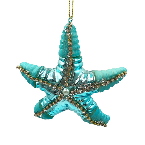 Teal Starfish Ornament