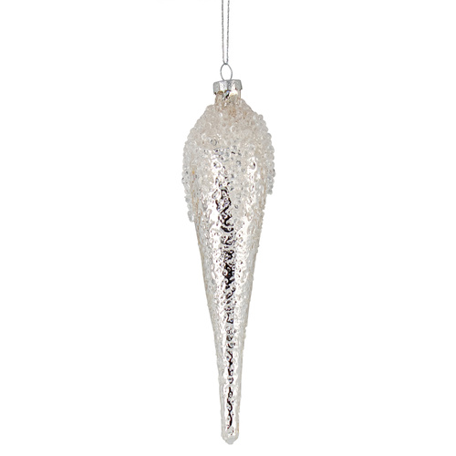 Silver Pearl Icicle Ornament