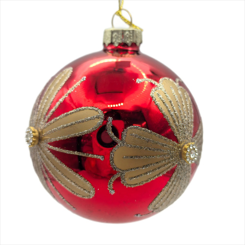 Red Bauble w/ Champagne Petal