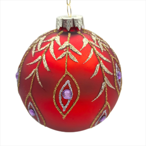 Red Bauble w/ Gold Leaf