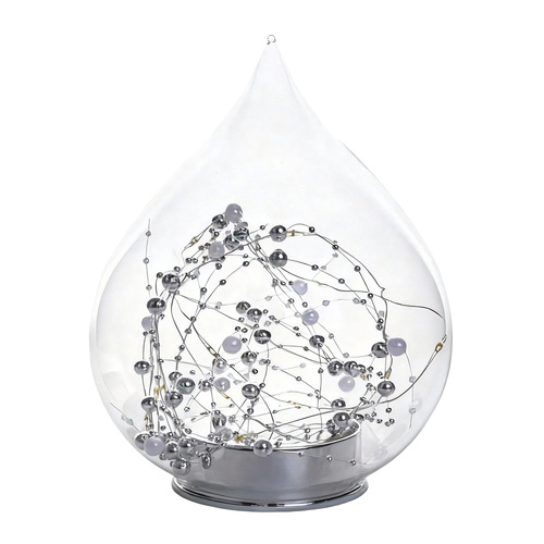 Clear Pearl GlassTeardrop w/ LEDs