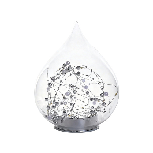 Clear Pearl GlassTeardrop w/ LEDs
