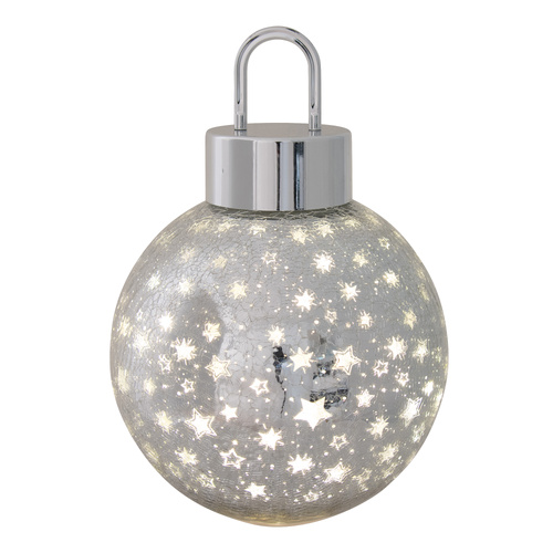 Silver Crackle Glass Bauble Lantern