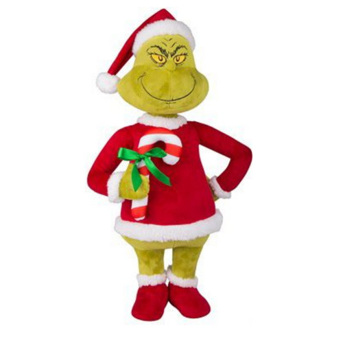 Dr Seuss The Grinch | Grinch Greeter w/ Candycane