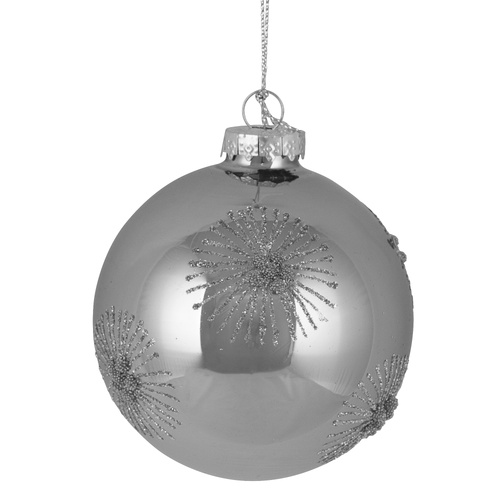 Pink Bauble w/ Silver Flowerburst