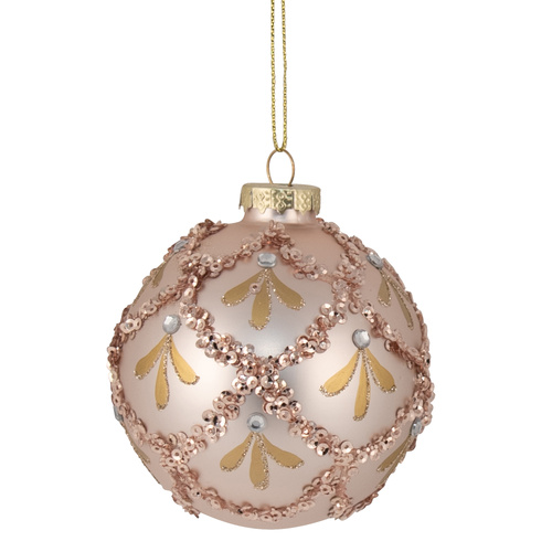 Coral Gold Leaf Bauble