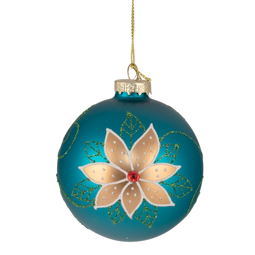 Green Bauble / Gold Flower