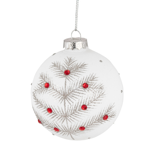 White Bauble w/ Silver Needle Tree