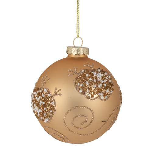Champgane Bauble w/ Glitter Flower