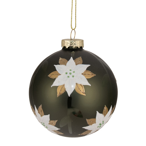 Bauble w/ Cream Gold Poinsettia