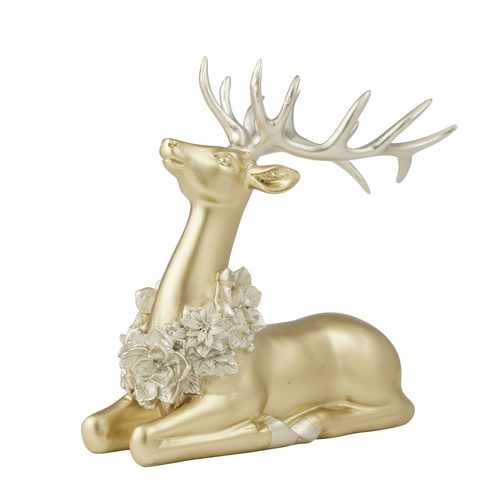 Luxe Laying Deer w/ Silver Antlers