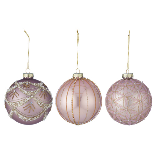 Matte Pink Embellished Bauble