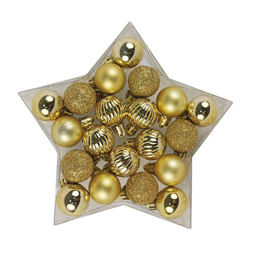 Star Box Gold Bauble Set