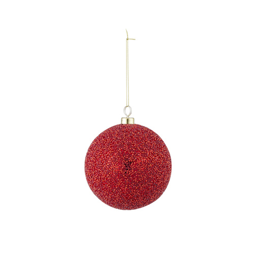 Lustre Bauble Plastic- Red