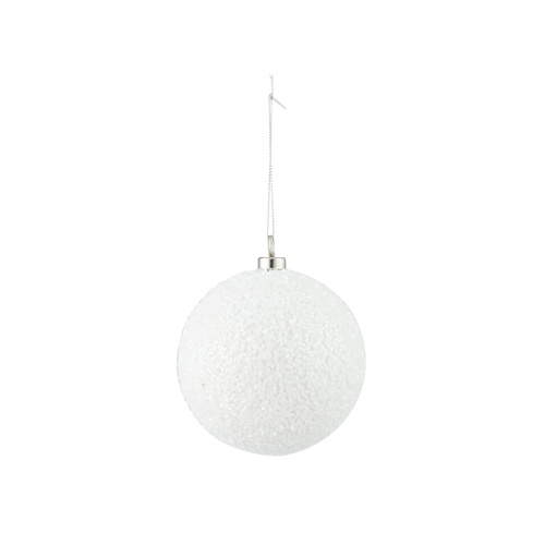 Lustre Bauble Plastic- White