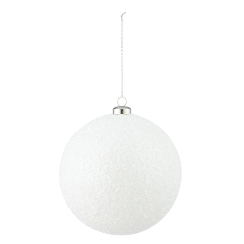 Lustre Bauble Plastic- White