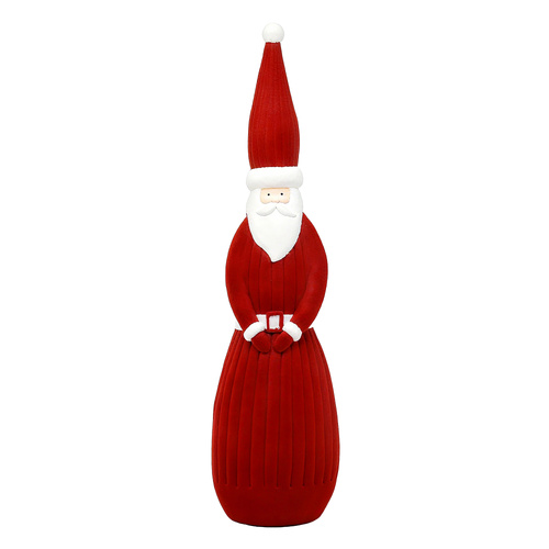 Resin Flocked Red Santa