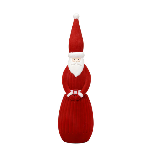Resin Flocked Red Santa