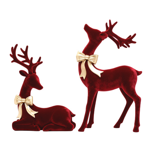 Red Velvet Deer w/Bow