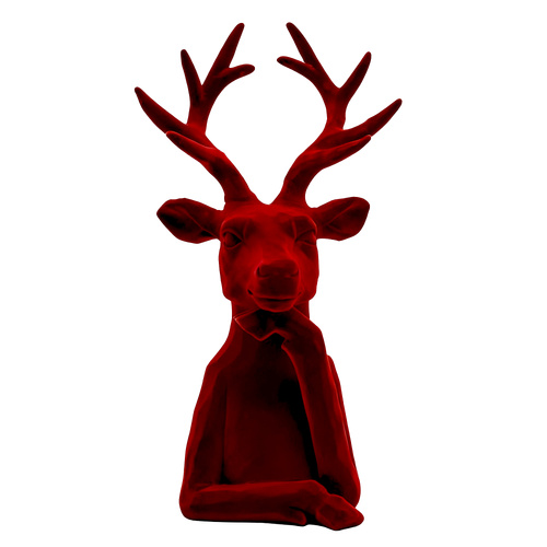 Red Velvet Deer Head