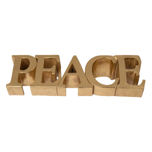 Peace Gold Resin Sign