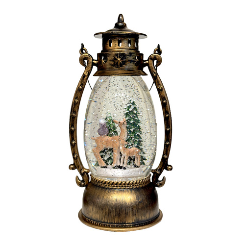 Forest Deer Snow Scene Lantern