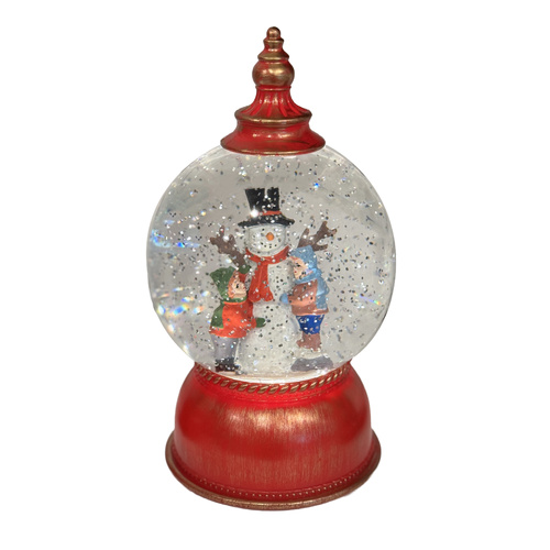 Snowman w/ kids Snow Scene Lantern