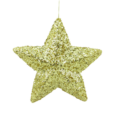 Beaded Sequin 5 Point Star Gold