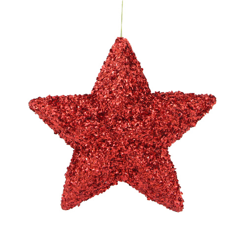 Beaded Sequin 5 Point Star Red