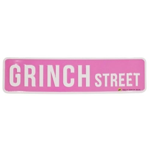 Grinch St Pink Metal Sign