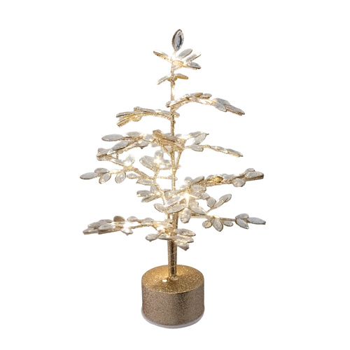 Jewelled Champagne Rotating Tree w/ LEDs 