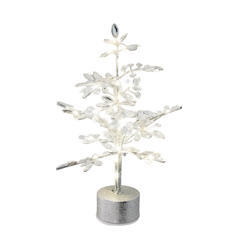 Jewelled Silver Rotating Tree w/ LEDs 