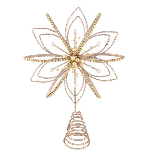 Golden Flowerburst Tree Topper 