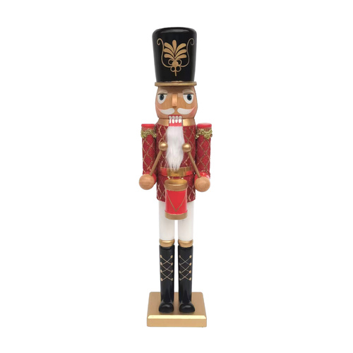 Wooden Red Nuctcracker w/Drum