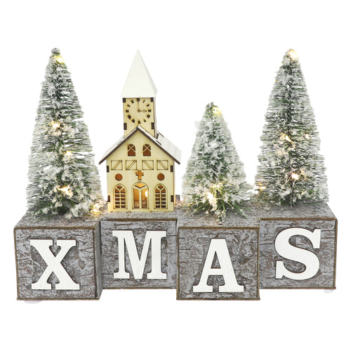 Xmas Sign Village Scene