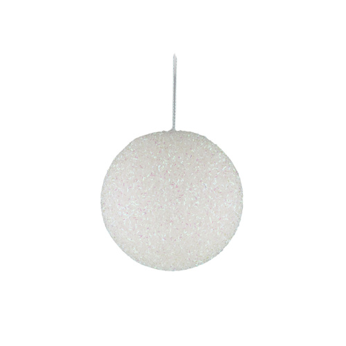 Foam Glitter Bauble- White