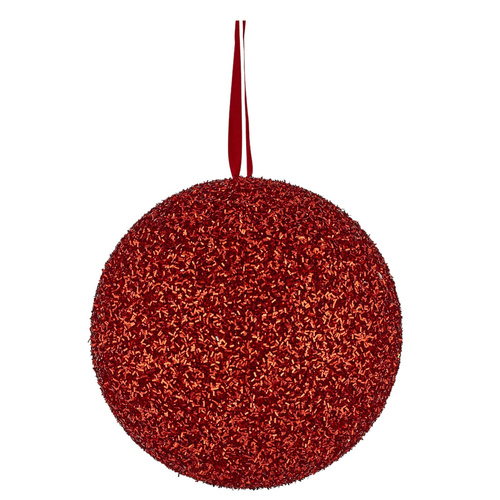 Foam Glitter Bauble- Red