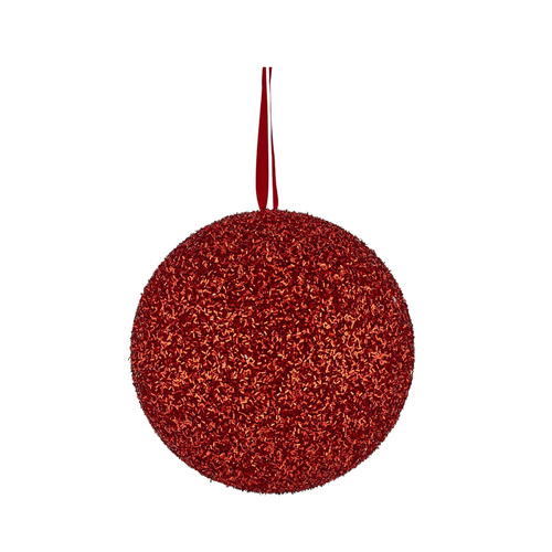 Foam Glitter Bauble- Red