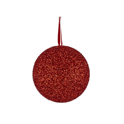 Foam Glitter Bauble- Red